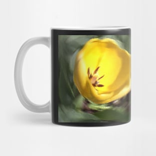 Altered Yellow Tulip Flower Design Mug